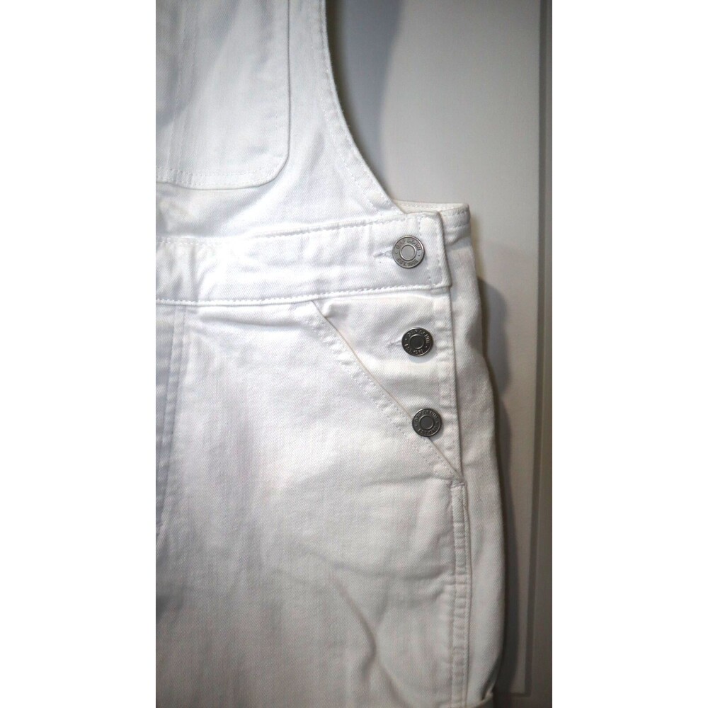 GAP Denim Womens Optic White Cuffed Hem Shortall Overalls Size XS Extra Small - Picture 4 of 16
